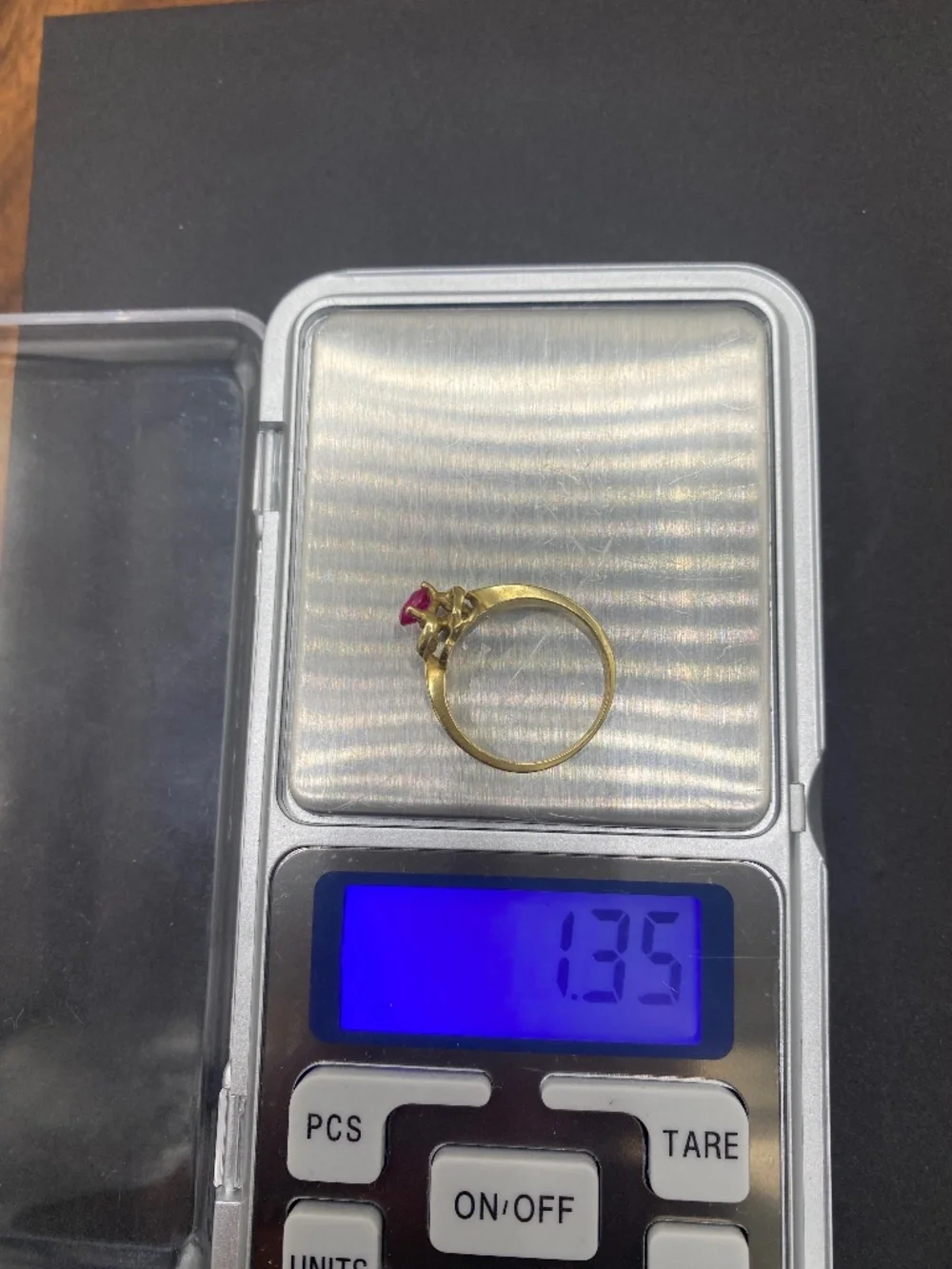 Gorgeous Ruby Floral Spiral Gold-tone Setting Antique Style Unique Sculptural
